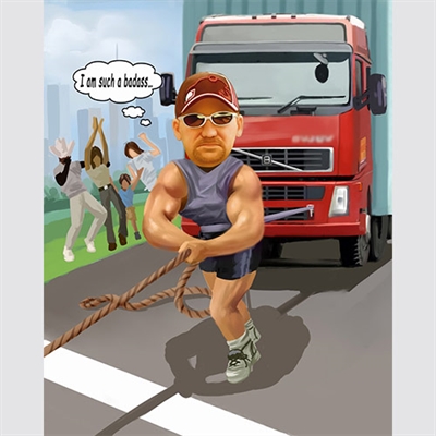 Strong Man Caricature from Photo,by myDaVinci - myDaVinci
